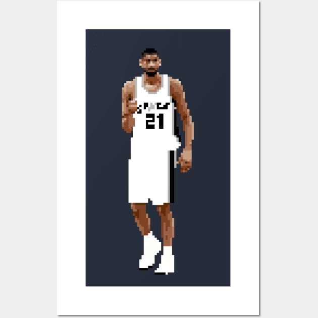 Tim Duncan Pixel Fist Wall Art by qiangdade